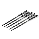 uxcell　ニードルヤスリ　ニードルファイル　グラス　ストーン　メタル　ダイヤモンドコート　カービング　ブラック　160 x 4mm　4本入り