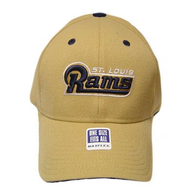 NFL ST LOUIS RAMS FLEX FIT HAT CAP KHAKI MAXFLEX NEW