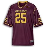 Arizona State Sun Devils Number 25 Youth Replica Football Jersey - Maroon