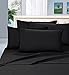 Elegant Comfort 1500 Thread Count Wrinkle & Fade Resistant Egyptian Quality Hypoallergenic Ultra Soft Luxurious 4-Piece Bed Sheet Set, Queen, Black