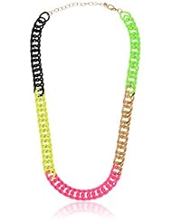 Multi-Color Bright Painted Chain Link Necklace, 19.5"+3" Extender