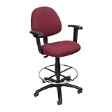 Boss Drafting Stool with Adjustable Arms and Footring