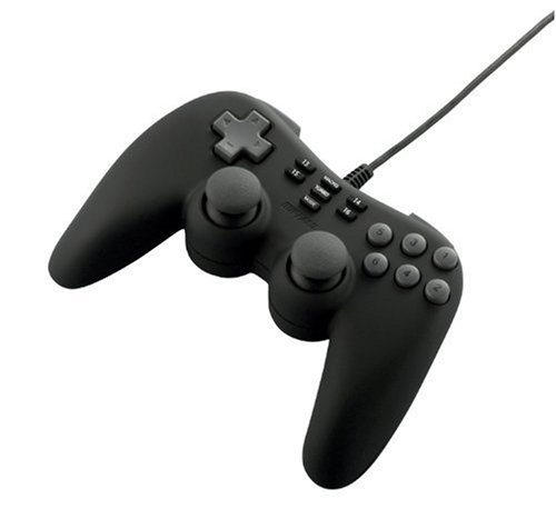 BUFFALO USBゲームパッド 16ボタン 連射・振動・マクロ機能 ブラック BSGP1601BK