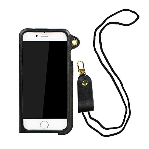 JAVOedge Black Sleeve Case with Removable Neck Lanyard for the Apple iPhone 6 with Card Holder (5.5