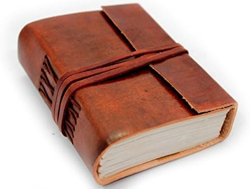 Lokalart Leather Diary Handmade Writing Notebook 4.2 X 3.5 Inches Regular Journal Hand Sewn (Rustic Brown)