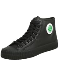 PF Flyers Unisex Sandlot Center High Sneaker,Black Leather,9.5 US Mens/11 M US Womens