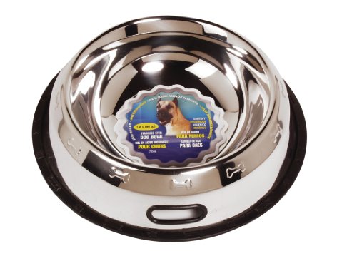 Hagen Dogit Stainless Steel Non-Spill Dog Dish, 96-Ounce