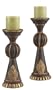 Pack of 8 Decorative Brass Accent Pillar Candle Holders