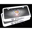 Cadillac Logo Chrome Solid Brass License Frames, Pair