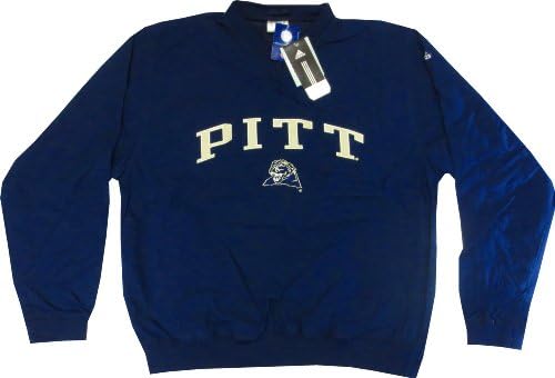 Pitt Panthers Adidas Men's V-neck Pullover Windbreaker Navy Blue Jacket - 2XL