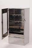 RÄUCHEROFEN 80x40x27 EDELSTAHL + SCHEIBE + THERMOMETER