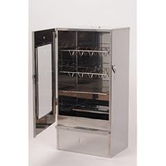 R�UCHEROFEN 80x40x27 EDELSTAHL + SCHEIBE + THERMOMETER
