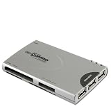 Eforcity Premium All-in-1 Memory Card Reader with USB 2.0 Hub, Silver [Compatible with: Memory Stick, Compact Flash, Smart Media Card, xD Picture Cards, Secure Digital, Multimedia Card]