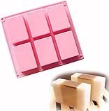 Allforhome(TM) 6 cavity Plain Basic Rectangle Soap DIY Mold Silicone Mould for Homemade Craft