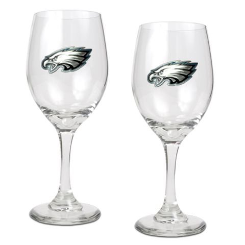 Philadelphia Eagles Set of 2 Wine Glasses