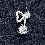 Earrings - Sterling Silver 2 Stone Diamond-like Cubic Zirconia Heart Post Earrings