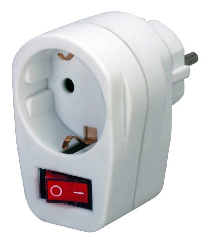 Brennenstuhl Adapterstecker Schutzkontakt mit Schalter weiß