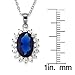 Sterling Silver Oval Created Sapphire/Tanzanite/Mystic Topaz Princess Diana/Kate Middleton Pendant 18