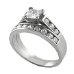 Silver Solitaire With Band Bridal Ring Set
