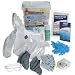 (1) Tyvek Suit - DuPont hooded coveralls w/ elastic wrists, ankles, and nonskid socks (small/medium). :(1) Safety Goggles - adjustable band. (1) N95 Particulate Respirator - 3M quality. :(1) Liquid Bandage Spray - 3 oz. :(10) Antimicrobial Wipes :(1) Pair of Nitrile Gloves - 5 mil. thick industrial grade. :(1) Antiseptic Hand Gel - 4 oz. :(1) Survival Guide - Pandemic Influenza/Bird Flu Guide :(1) Plastic Sheeting - Shelter-in-place for protection from contaminants. :(1) Packaged in Flip-top Waterproof Container