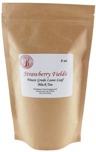 Boston Tea Finest Grade Loose Strawberry Fields Black Tea, 8-Ounce Bags (Pack of 2)