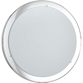 Eglo 82944A Planet 2 Light Wall Ceiling Light Fixture, Chrome Frosted Opal by Eglo