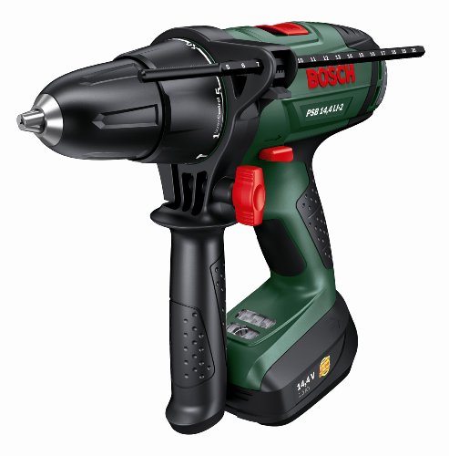 Bosch PSB 14.4 LI-2 Cordless 14.4 Volt Hammer Drill, 1 x Li-Ion Battery