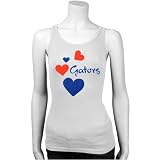 Florida Gators Ladies White Hearts Boy Beater Tank Top