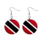Trinidad and Tobago Flag Button Earrings