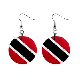 Trinidad and Tobago Flag Button Earrings