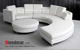 5PC 153" MODERN ROUND SECTIONAL LEATHER SOFA S406