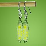 Corn on the Cob Earrings - cute handmade beaded earrings with silver ~ heartinhawaii