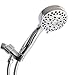 Sywtz Handheld Shower Head with Hose Massage Spa 5-Setting With 60' Flexible Stainless Steel Hose Solid Shower Arm Mount Bracket 3.8' Chrome Finish