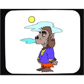 Mouse Pad with moon, wolfman, werewolf, full