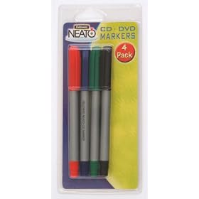 Fellowes CD/ DVD Marker Pens - 4 Pack