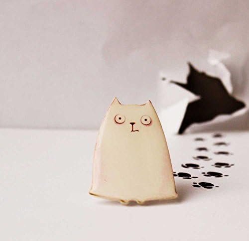 White Cat brooch Cat gift idea For cat lovers Gift ideas for girls Gift ideas for her Animal jewelry Cat jewelry for girls Cat jewelry for women Personalised gift idea Animal lovers