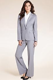 Notch Lapel 1 Button Pinstriped Jacket