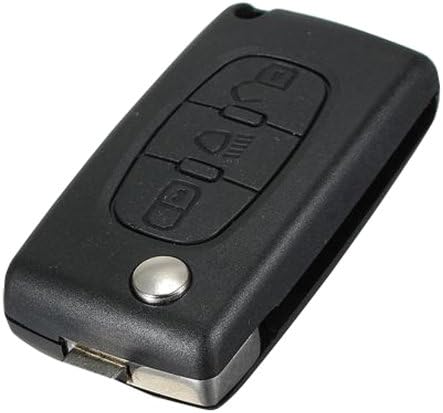 New 3 Button Flip Key Remote Fob Shell for Citroen C2 C 3 C4 C5 C6 repair replacement case No chips Inside (HAVE battery Holder/ compartment) + Uncut Blade NEW