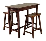 Kitchen & Housewares : Winsome 94344 Three Piece Kitchen Island Set with Saddle Stools