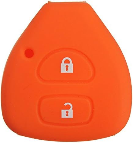2 Button Silicone Key Holder Protector Cover Case For Toyota Yaris-Orange