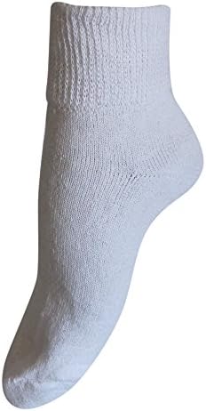 Diabetic Mens Ankle Socks (12 Pack), 10-13, White, Made in the USA
