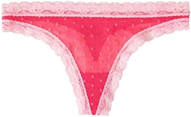 NLY Lingerie Women's Candy Thong Panty Pink Size X-Large 88% polyamide and 12% elastane.