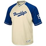Brooklyn Dodgers Cooperstown V-Neck Full Force Jersey (Natural)