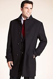 Funnel Neck Piped Coat with Wool