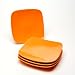 sengWare Set of 4 Square Appetizer Plates - Tangerina