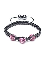 Bling Jewelry Childrens Shamballa Inspired Pave Fuchsia Crystal Bracelet 10mm