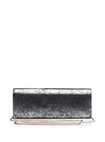 Elena Blanca Clutch (Plateado / Negro)