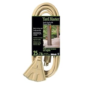 Woods 389 14/3 Outdoor SJTW Extension Cord, Beige, 25-Foot