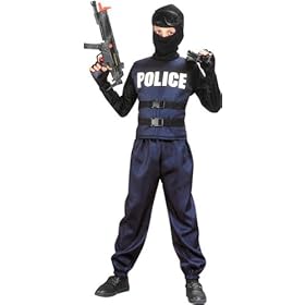  Kids Swat Team Police Costume (Size:Medium 7-10)