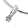 Diamond & Blue Topaz Sterling Silver Slide on 16" Cubetto 3mm Chain Diamond & Blue Topaz Sterling Silver Slide on 16" Cubetto 3mm Chain